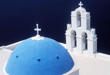 Church dome, Santorini, Greece